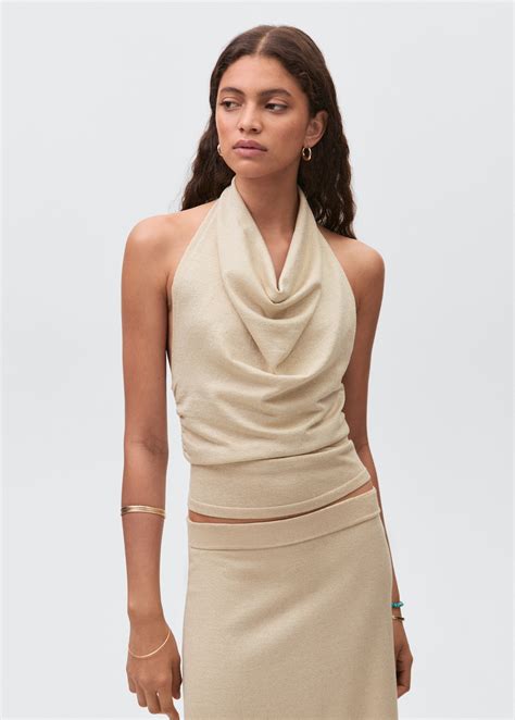 Lurex halter-neck top - Teen | MANGO USA