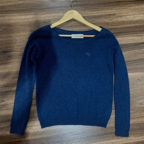 Dark Blue Wool Sweater - Abercombie, Women's Fashion, Coats, Jackets ...