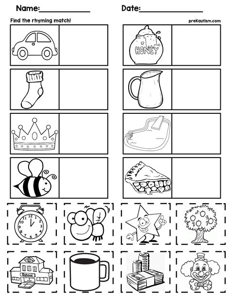 Rhyming Words Worksheets For Kindergarten - Printable And Enjoyable ...