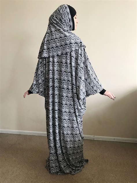 Buy Black and White Maxi Dress Plus Size Prayer Dress Farasha Online in ...