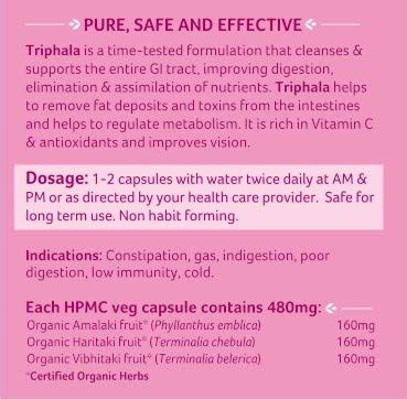 Organic India Triphala, 60 Veg Capsules Price, Uses, Side Effects ...