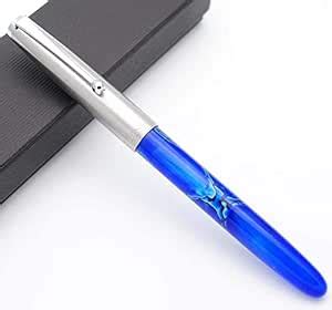 Levin JINHAO 51A Celluloid Acrylic Fountain Pen Steel Cap (Phantom Blue ...