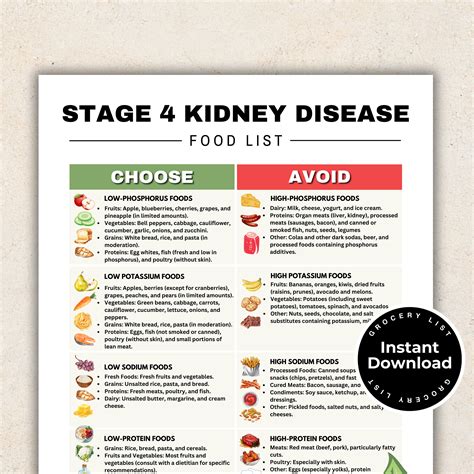 Stage 4 Kidney Disease Food List, Renal Diet, Kidney Friendly Food List, Kidney Diet, Foods Low ...