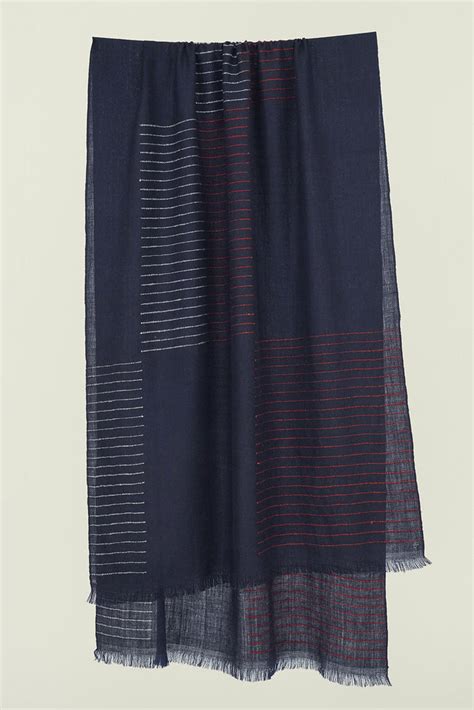 Handwoven Cashmere Twill Weave Large Scarf | Kashmir Loom