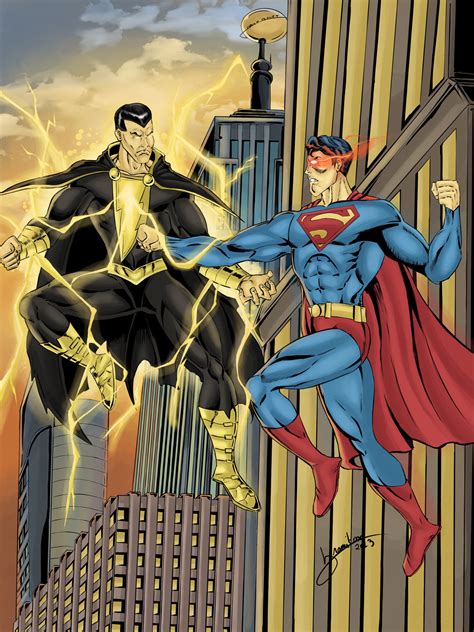 Superman vs Black Adam by bramitodraw on DeviantArt