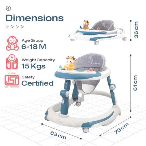 Little Feet Plus Baby Walker - Detachable Toy Bar With Music & Light