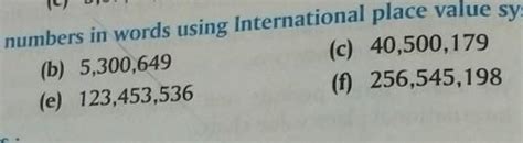 write in words in international system of 40,500,179 - Brainly.in