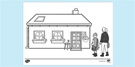 Arriving Home Colouring Sheet | Colouring Pages - Twinkl