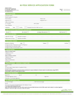 Mpesa Service Application Form 2020-2026 - Fill and Sign Printable ...