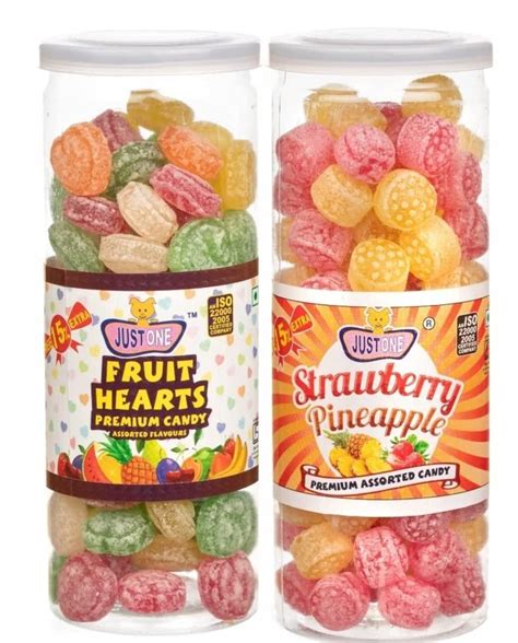 JUSTONE Fruit Hearts & Strawberry Pineapple Assorted Candies | Combo ...