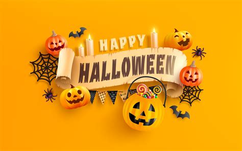 Happy Halloween banner template with halloween pumpkin and Halloween ...
