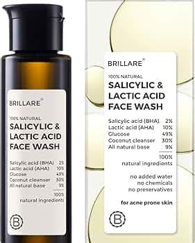 Brillare Salicylic & Lactic Acid Face Wash Useful for Clear, Acne Prone ...