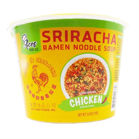 Buy Tuong Ot Sriracha Chicken Flavor Ramen Noodle Soup 3.8 oz. Big Bowl ...