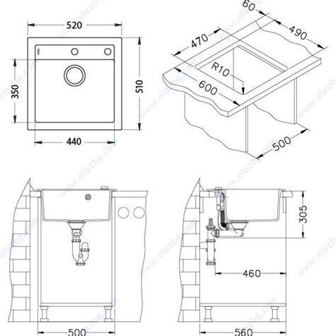 Гранитни мивки ALVEUS FORMIC 20, 520х510 мм | Елаз - Мебелен обков
