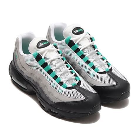 NIKE W AIR MAX 95 BLACK/STADIUM GREEN-PEARL GREY 23SU-I（ナイキ ウィメンズ エア ...
