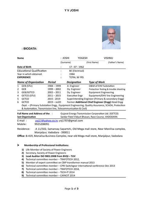 SCV2R2bbbbbbbbbbbbbbbbbbb - Y V JOSHI : BIODATA: Name : JOSHI YOGESH ...