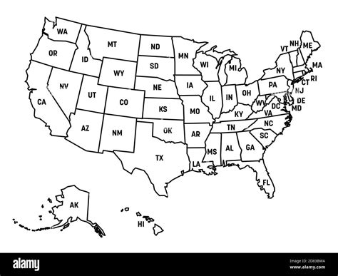 Us Maps With State Abbreviations Printable