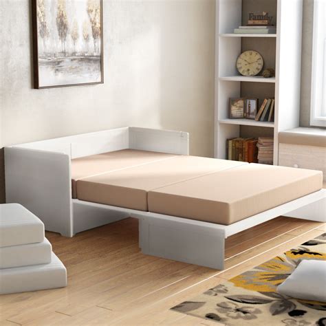 Canora Grey Barham Queen Murphy Bed with Mattress and Power Outlets ...