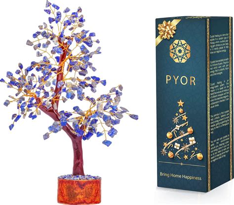 Buy PYOR Lapis Lazuli Crystal Tree of Life Healing Crystals Bonsai ...
