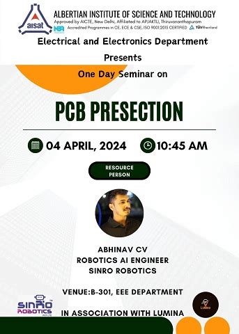 One Day Seminar on PCB PRESECTION – AISAT Engineering College