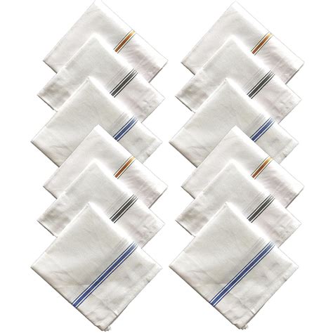 JIGYAS Men's Cotton Handkerchief Hanky (King Size - 48cm x 48cm) - Pack ...