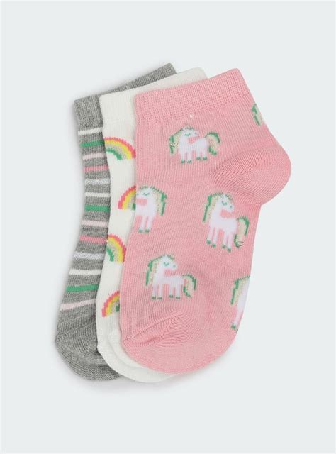 Buy Girls Printed Ankle Length Socks - Pack of 3 Online at just Rs. 229 ...