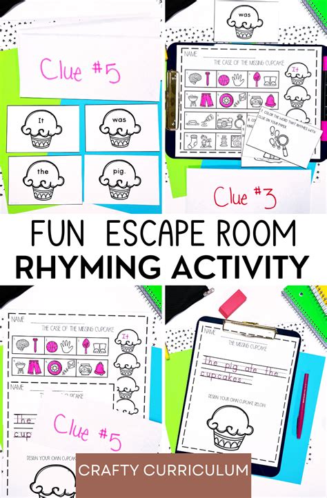 Find a rhyming word escape room game