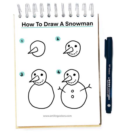 How To Draw A Snowman Easy Step by Step - Smiling Colors