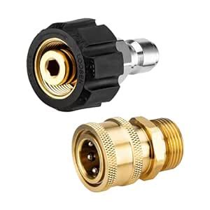 AURORA CAR Pressure Washer Adapter Set, Quick Connect Kit, M22 14mm to ...