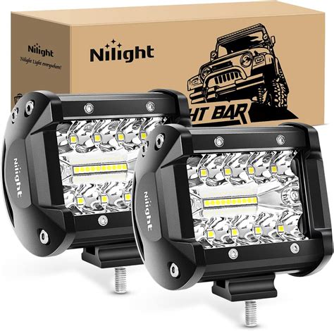 Nilight Led Light Pods 2PC 4Inch 60W Flood Spot Combo Triple Row ...