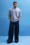 Buy Blue Denim Tie-up Trousers For Men by Siddhant Agrawal Online at ...