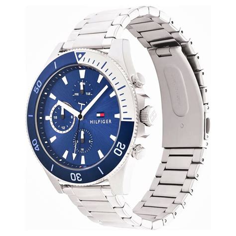 Buy Online Tommy Hilfiger Blue Dial Stainless Steel Strap Watch for Men ...