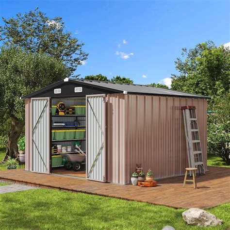 AOXUN 6-ft x 8-ft Economy Series Galvanized Steel Storage Shed (Floor ...