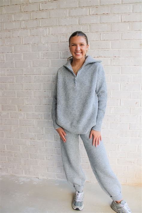 Grey Waffle Knit Set – 128