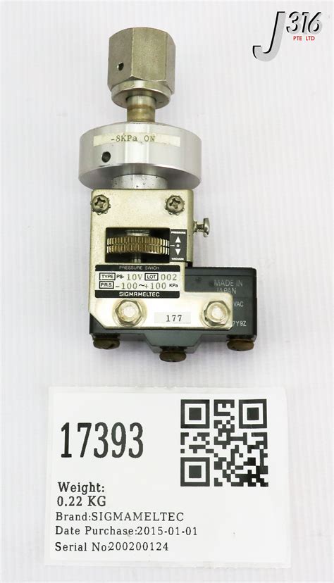 Other Sensors Details about 17393 SIGMAMELTEC VACUUM PRESSURE SWITCH ...