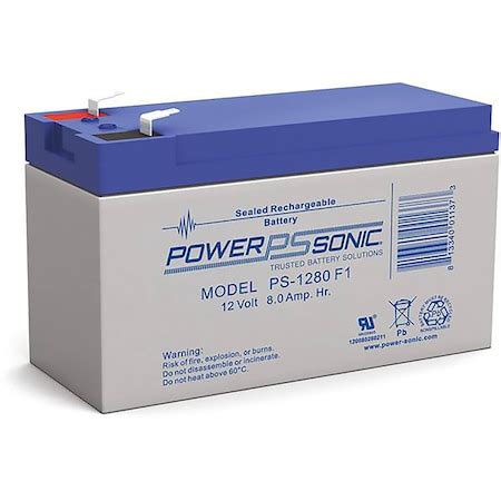 Power Sonic PS-1280NB Univeral AGM Battery PS-1280 | Zoro