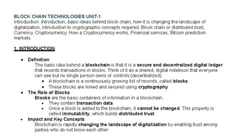 Blockchain Technologies UNIT1 - Introduction to Cryptography and ...