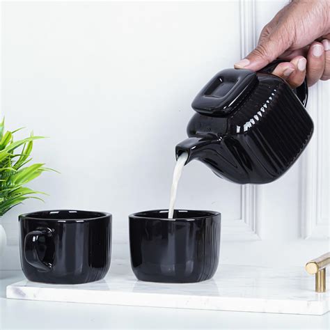 Buy Zen Tea Set in Black, Pack of 4 | Tea Set, Tea for Two, Tea Pot ...