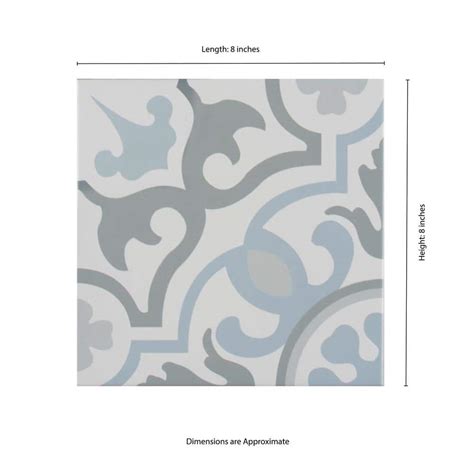 Buy Encaustic Blume 8 in. x 8 in. Matte Porcelain Patterned Look Floor ...