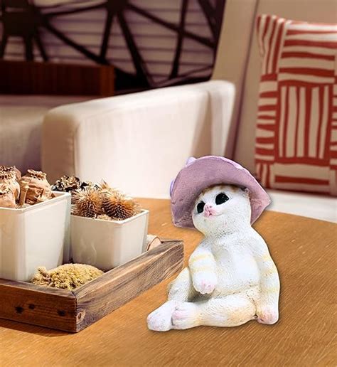 Buy Mini Sitting Cat Cap Miniature for Car Dashboard Decorative ...
