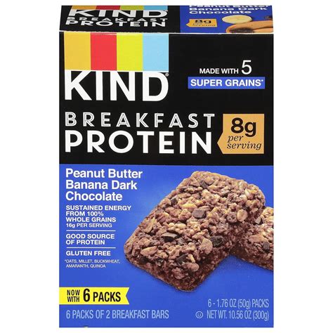 KIND Breakfast Protein Bars, Peanut Butter Banana Dark Chocolate ...