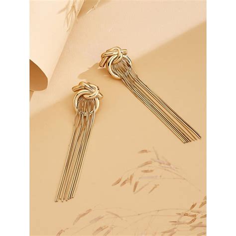 Buy Guess Women Hold Me Tight Gold Plated Tassel Drop Earrings Online