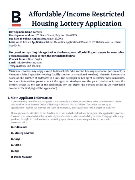 Fillable Online Affordable Housing Lotteries MA - Overview ...