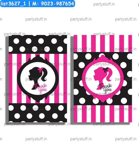 Barbie Thankyou Card Cards in Barbie theme
