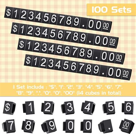 Buy 100 Sets Price Tag Cube Adjustable Price Tag Display Stand Label ...