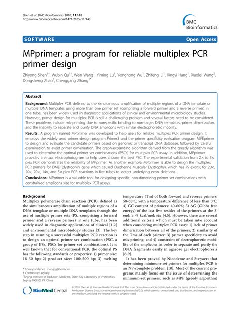 Image result for Multiplex PCR Primer Design