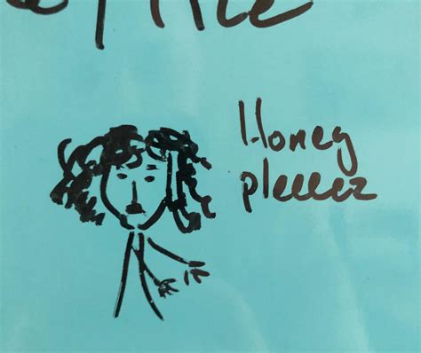 We ran out of honey and my husband drew Mona Lisa Saperstein on our ...