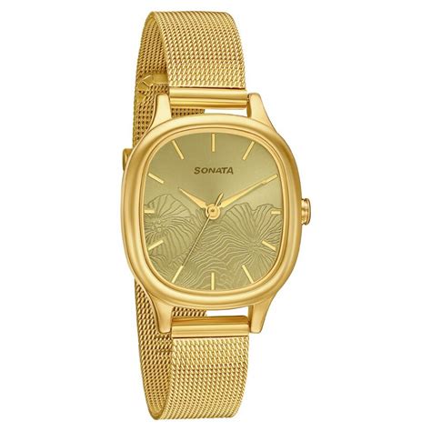Buy Online Sonata Linnea Green Dial Women Watch With Stainless Steel ...