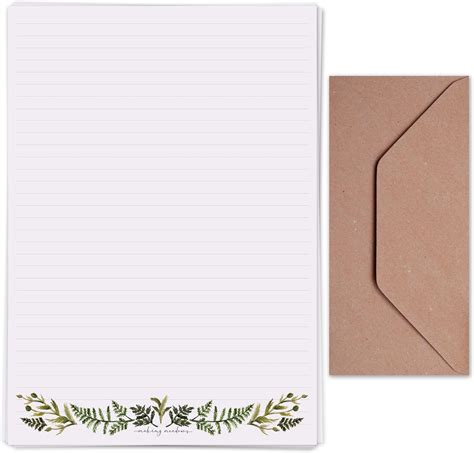 Making Meadows A4 Lined Letter Writing Paper Set (20 Sheets & 10 ...