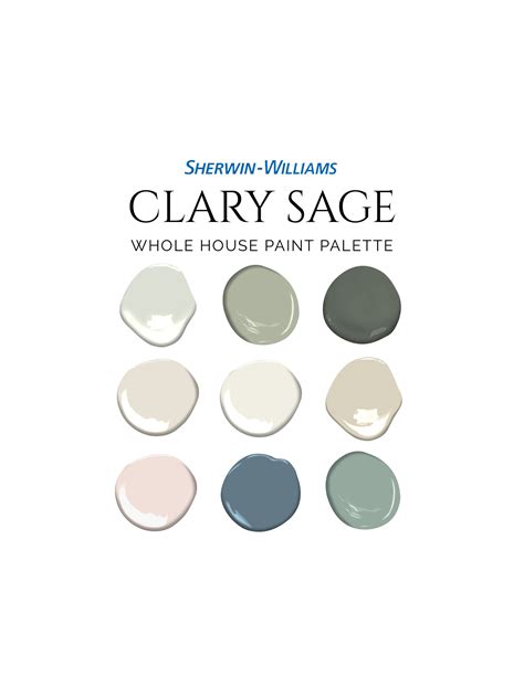 Sherwin Williams Clary Sage Palette, Sage Green Color Palette ...